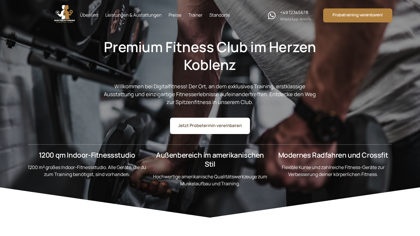 Vorschau der Demo-Webseite: Fitnessstudio