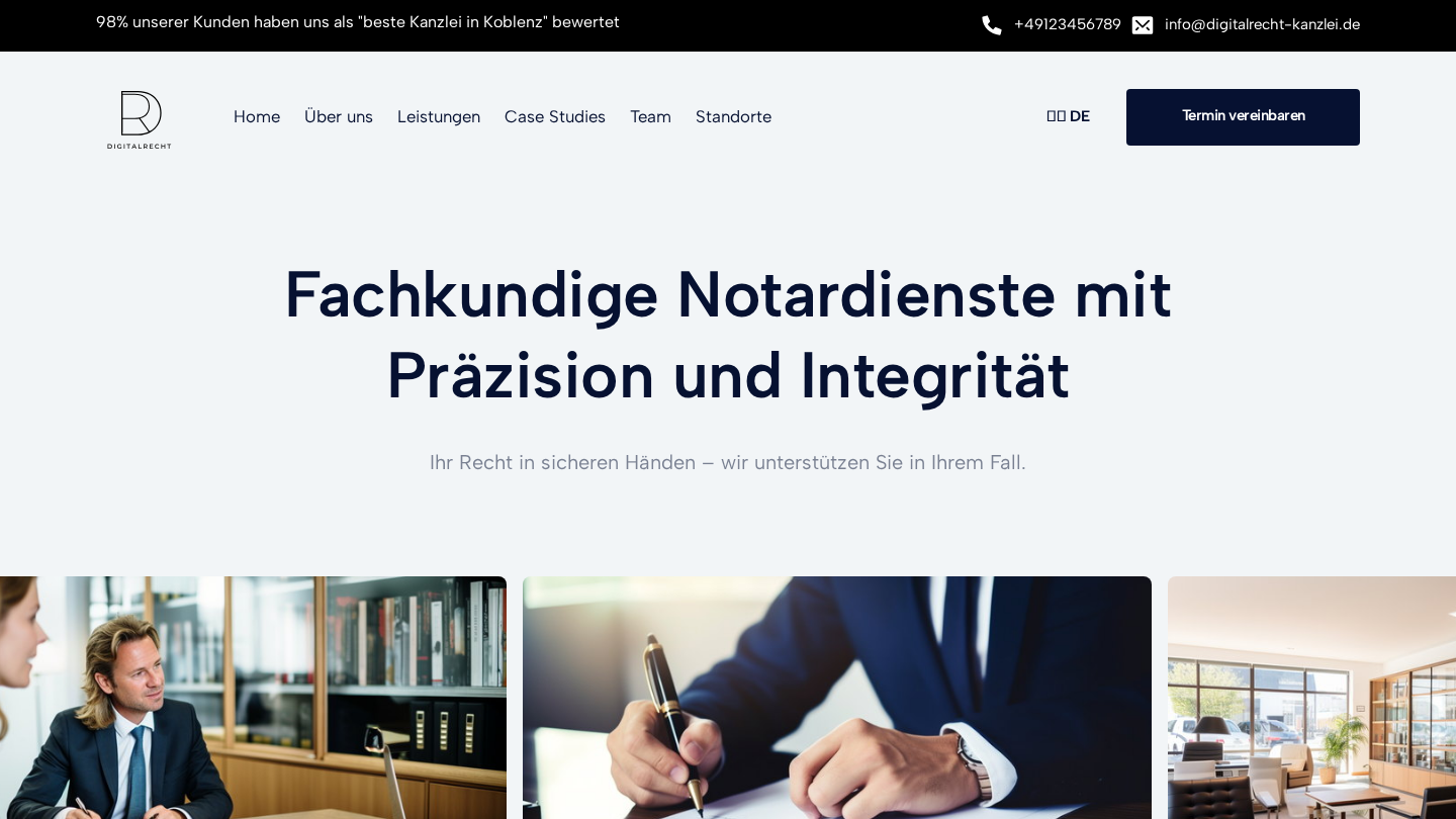 Vorschau der Demo-Webseite: Rechtsanwaltskanzlei